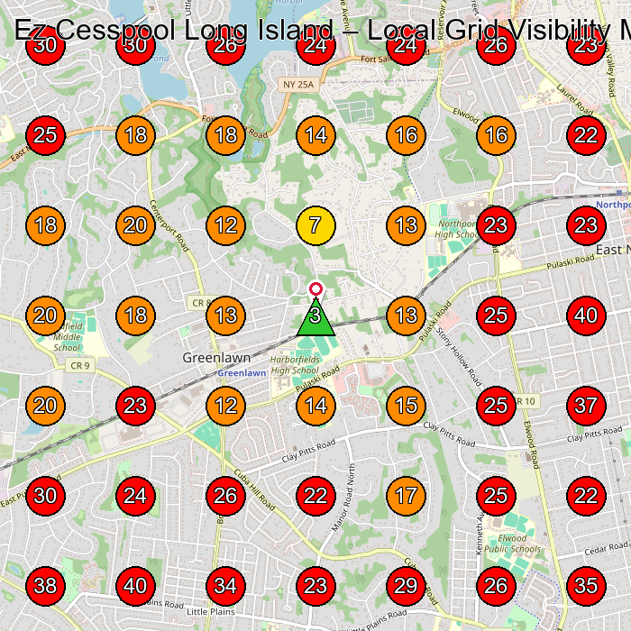 Ez Cesspool Long Island GeoGrid visibility map for Septic System Service in Deer Park